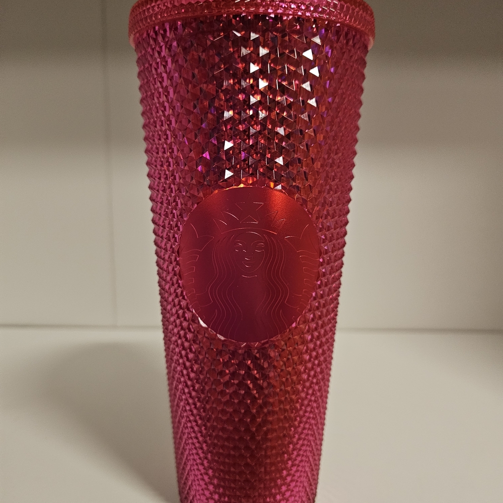 NEW Starbucks Hot Pink Studded Venti Tumbler